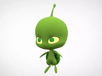 Wayzz alien with big eyes Low-poly 3D model