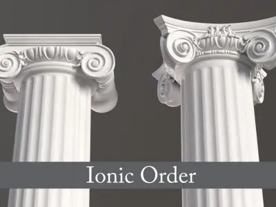 Columns of Classical Architectural Orders  Low-poly 3D model
