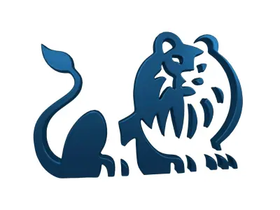 Lion Emblem v4 008 Low-poly 3D model