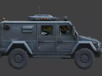 Cyberpunk Tactical Performance SUV 3D Model Low-poly 3D model