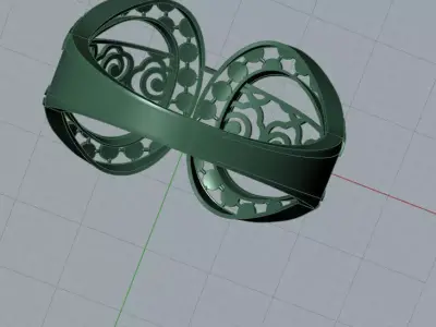 Adjustable Wide Gold Filigree Ring Openwork Laser Cut Jewelry 3D print model