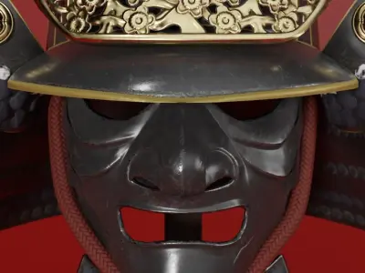 Samurai helmet Kabuto Model Low-poly 3D model