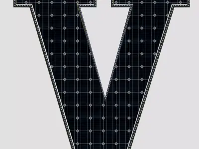 Solar Panel Letter - V 3D model
