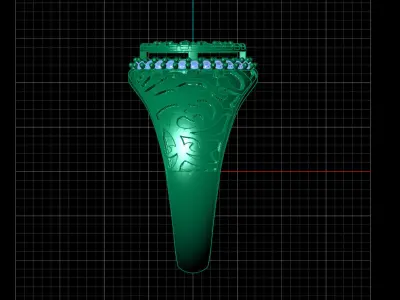 Print Ready STL 3DM  Gents Rings Diamond Men Ring  3D print model 174