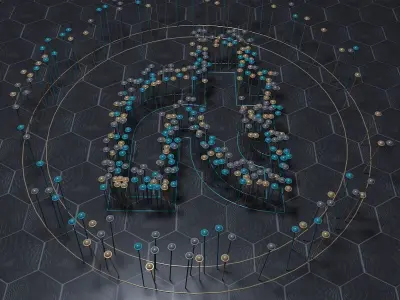 Sticks for street Decoration 3D model