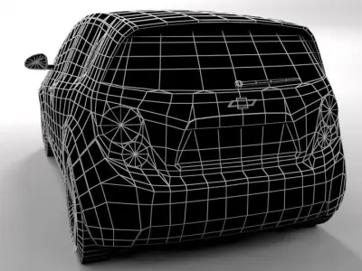 CHEVROLET AVEO  SONIC LOWPOLY Low-poly 3D model