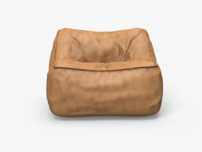 Modern Lounger Chair leather Low-poly 3D model