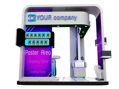  Booth Exhibition Stand a84 3D model