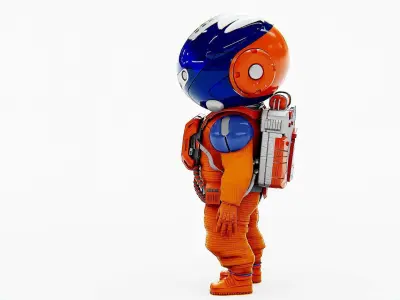 TOON ASTRONAUT B-K Rigged for Unreal Engine - Unity - MIXAMO  3D model