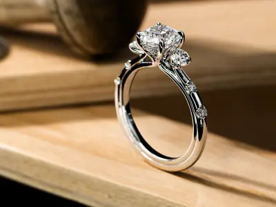 Diamond ring 3D print model 70