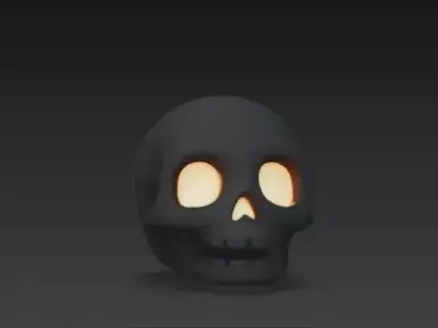 Realistic 3D Model of Gray Human Skull Happy Halloween Decor 3D print model