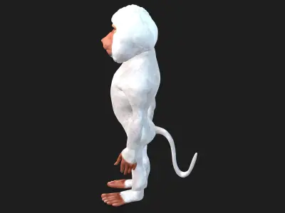 Toon Baboon with Animation 3D model