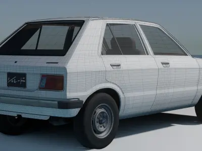 1977 Daihatsu Charade Low-poly 3D model