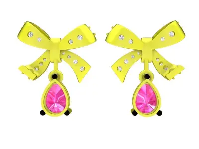 A7817 Luxury Diamond Bow Earrings 3D print model
