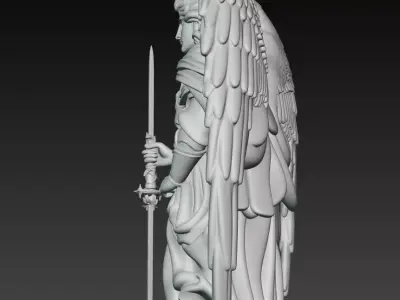 Divine Archangel Michael Warrior Sculpture 3d Model Print SLT  3D print model
