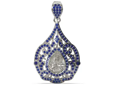 Ready for casting file for the Royal Teardrop pendant jp0407 3D print model