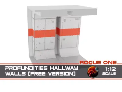 Rogue One - Profundities Hallway - Walls 1-12 scale Free 3D print model