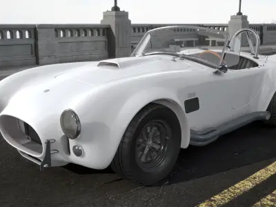 Retro Sports Car White 3D model