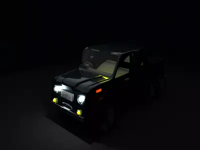 Classic pickup vechical  Free low-poly 3D model