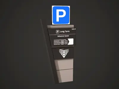 Parking Stand Low Poly Low-poly 3D model