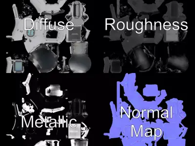 Futuristic Capsule Model Pack with Interactive Display Low-poly 3D model