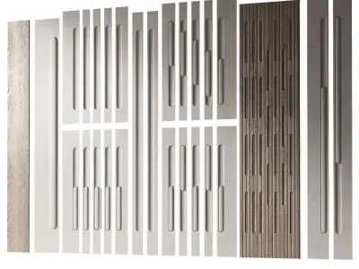 Geometric Wall Panels Semi-circle round arches pattern 3D model