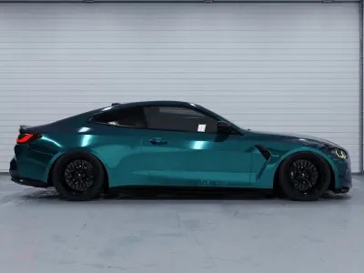 Garage Room 3D model with CAR  In the Preview 3D model