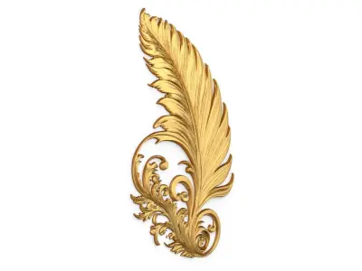 feather decor set wall  panel  10  3D model