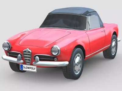 Alfa Romeo Giulietta Spider 1955 Low-poly 3D model