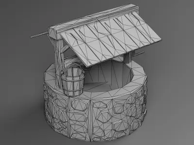 Stylized Well  Free low-poly 3D model