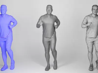 Young sportsman jogging 195 Low-poly 3D model