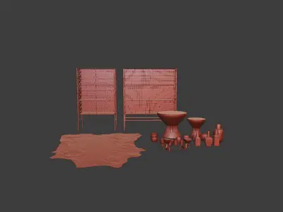 Cupboard Decoration Set 3D model