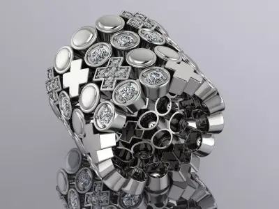 Jewelry Ring Gold X Zero  3D print model