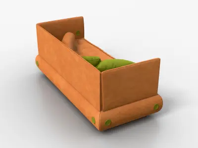 Sofa Comfort Orange 3D model