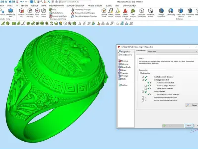 Indian man ring silver gold  printable jewelry 3D model 3D print model