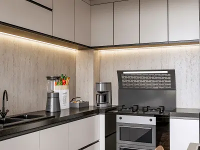 Kitchen Modern interior  0051 3D model