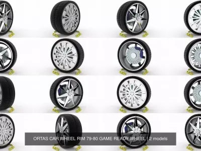 ORTAS CAR WHEEL RIM 79-80 GAME READY WHEEL 3D Model Pack