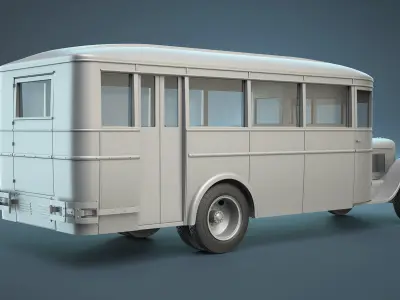 ZIS-8 Bus High-Poly 3D model