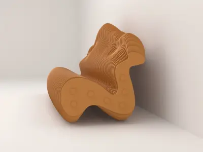 Parametric bench 3D model 04 3D model