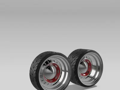 20inch Billet 1955 Chev Hubcap Wheels n Tires  2x Offsets 3D print model