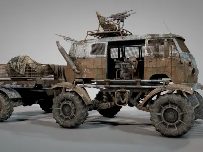 Apocalyptic War Cars v3 3D model