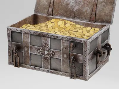 Treasure Chest Low-poly 3D model