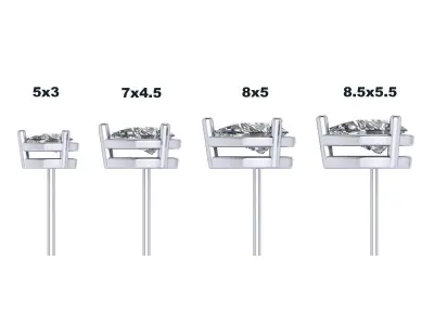 Pear Shape Stud Earring Tops - Various sizes 3D print model