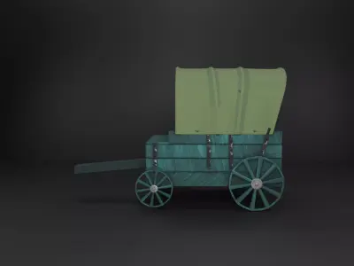 Low-poly Carriage Low-poly 3D model