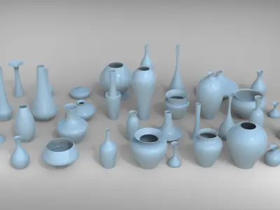 Vases Collection  Decorative Arts 3D model 37 pcs 3D model