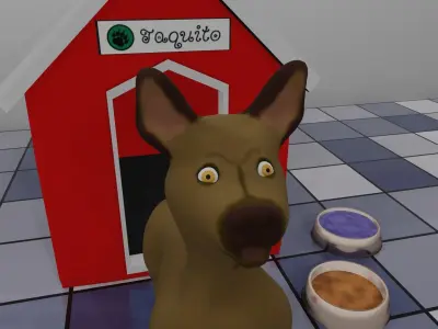 Toon Pupdog Low-poly 3D model
