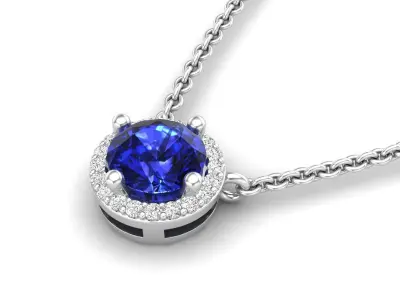 AV 354 Diamond Ladies Halo Fancy Pendant 3D print model