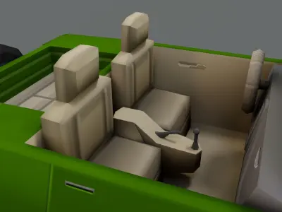 Cartoon Jeep Low-poly 3D model