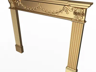 Classic Fireplace 01 Low-poly 3D model