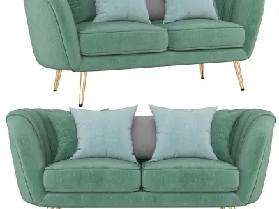 Deals on Alexandrea Velvet Flared Arm Loveseat 3d model Low-poly 3D model